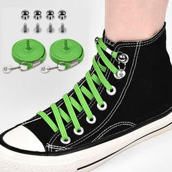 No Tie Shoelces Metal Lock For Chidren and Adults Quick One Hand Shoelace For Kids and Adult Sneakers Shoelace Quick Lazy Laces