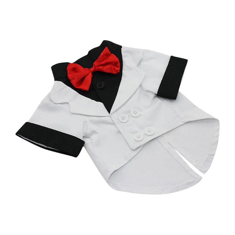 Костюм для собак, одежда, смокинг, дышащая Мода для свадебной вечеринки J99Store - Цвет: White