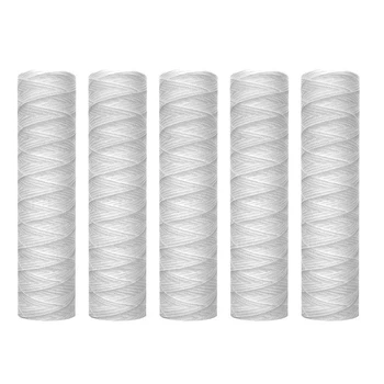 

5 Micrometre 10 x 2.5 Inch String Wound Sediment Water Filter Cartridge Whole House Sediment Filtration, Universal Replacement f