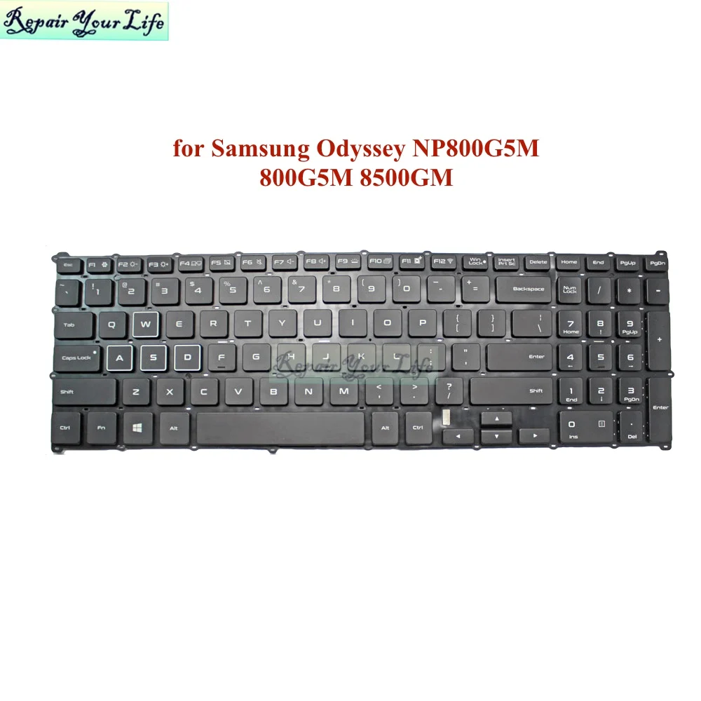 

Backlight US Keyboard for Samsung Odyssey NP800G5M 800G5M 8500GM X01US XG3BR Replacement Backlit Laptop Keyboards