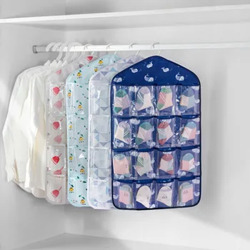 

16 Grid Fold able Wardrobe Wall Door Back Hanging Bag Underwear Sock Tie Hanging Shoe Storage Organizer Sundries