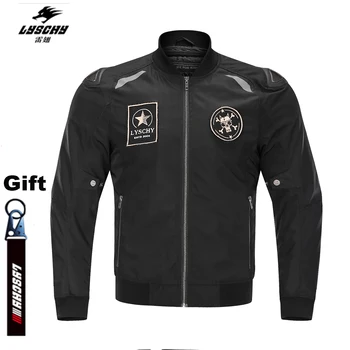 

LYSCHY Winter Motorcycle Jacket Protective Gear Black Motorbike Riding Moto Jacket Waterproof Windproof Clothing Bike Suits Men