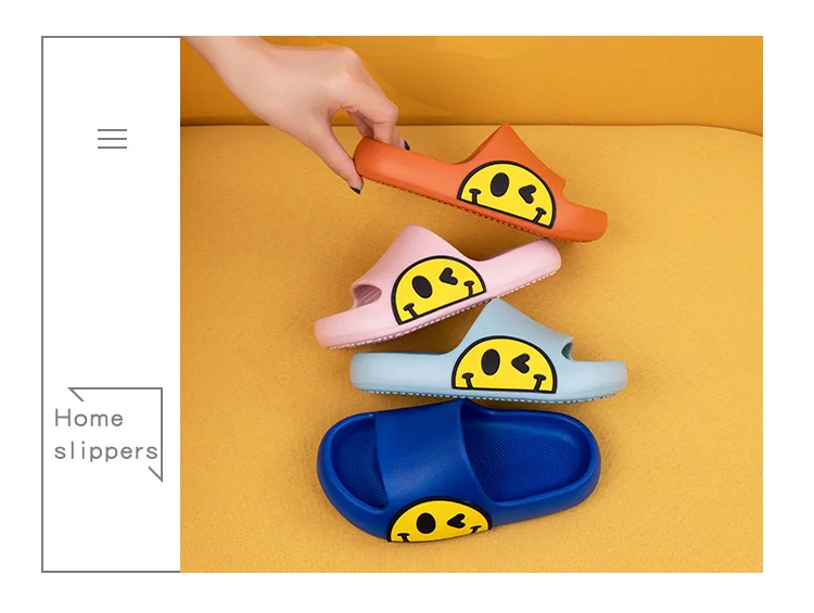 Children's Slippers Summer Lovely Smiling Face Boys and Girls Home  Baby 2021 EVA Cool Slippers for Children children's shoes for high arches