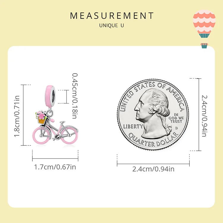 hoop earrings bamoer 925 Sterling Silver Transportation Cartoon Car Key Charm Suv Pink Bicycle Minibus Convertible Bead for Women DIY Jewelry hermes bracelet