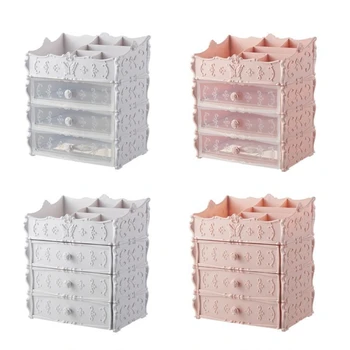 

Plastic Cosmetic Drawer Container Makeup Organizer Box For Cosmetics, Jewelry Storage Nail Holder Desktop Sundry Storage Case
