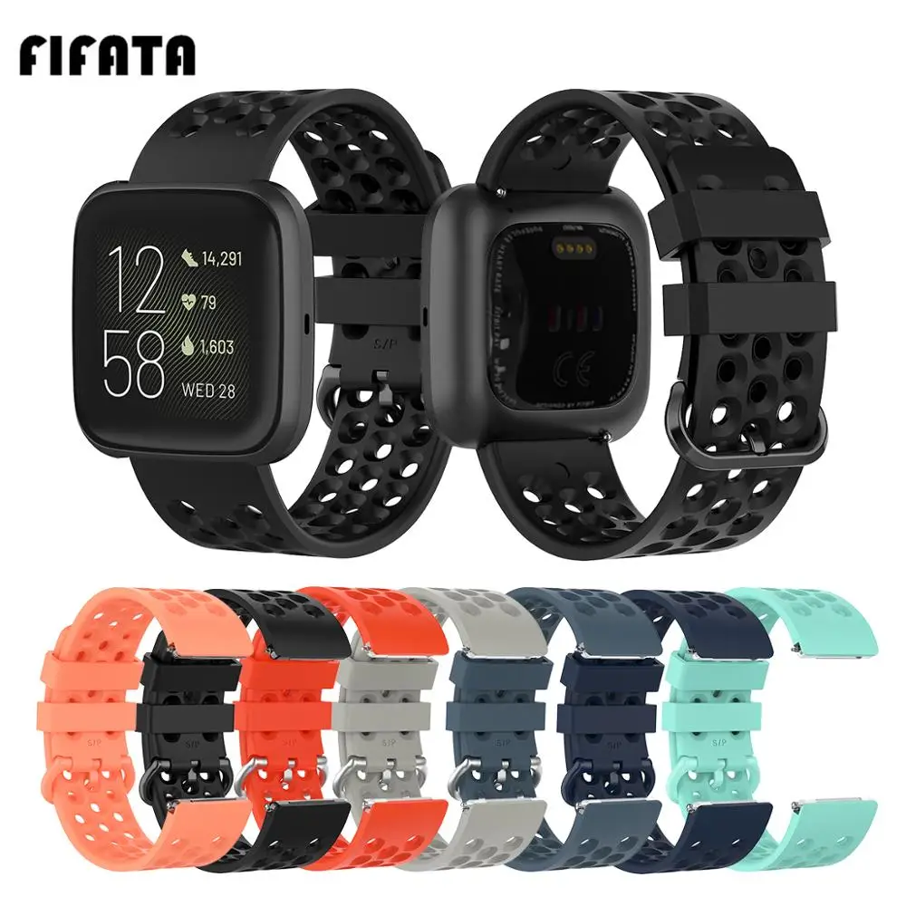 

FIFATA 23MM Breathable TPE Soft Silicone Watch Strap For Fitbit Versa 2/Versa Lite/Versa/Blaze Sport Watch Replace Accessories
