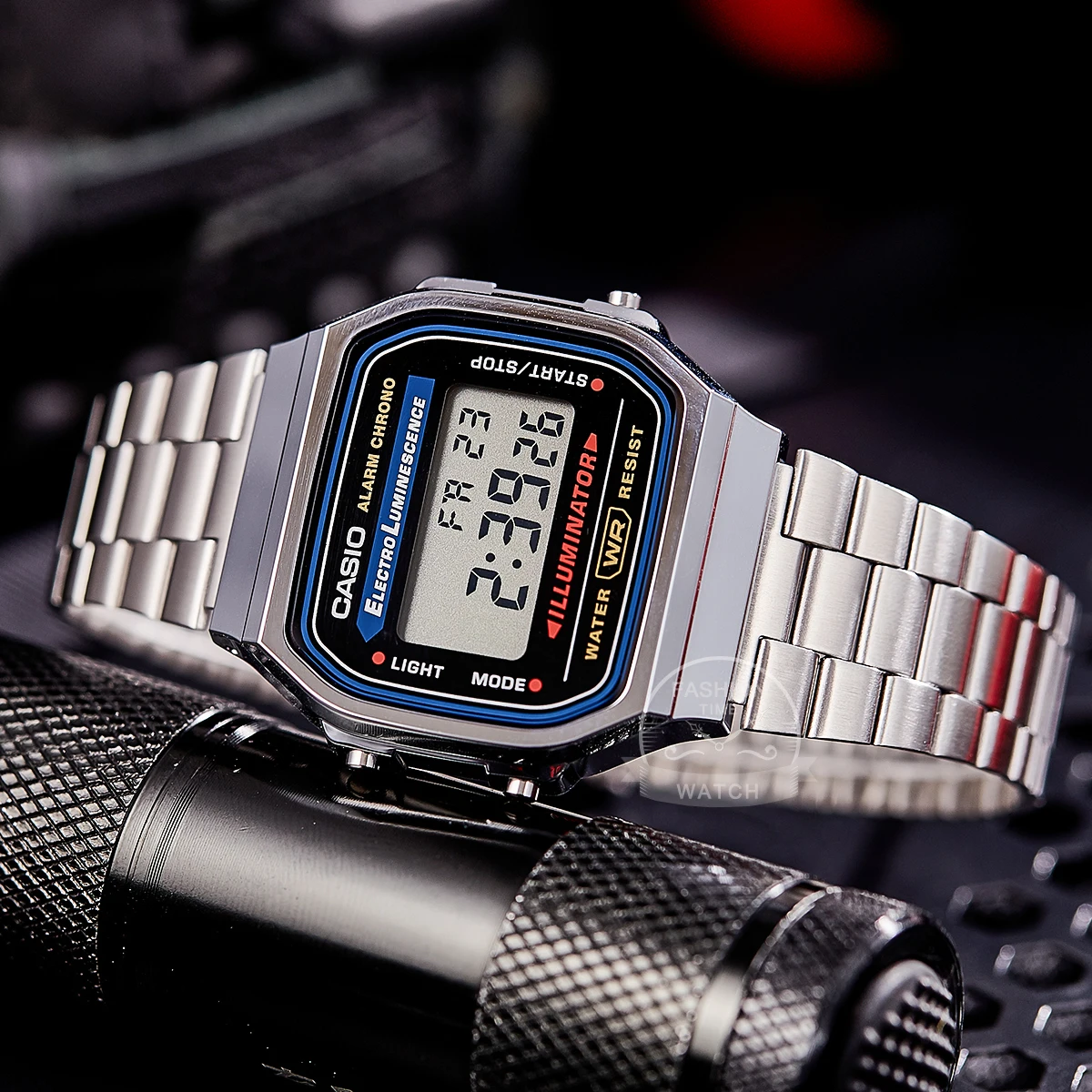 Silver casio digital watch deals