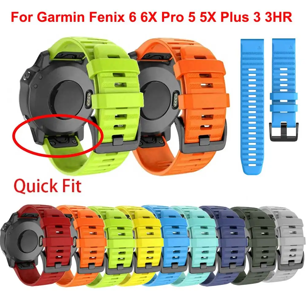 Correa de silicona para reloj Garmin Fenix, correa de silicona para reloj Garmin Fenix 6 6S 6X Pro 5 5X 5S 5S Plus 3HR 935