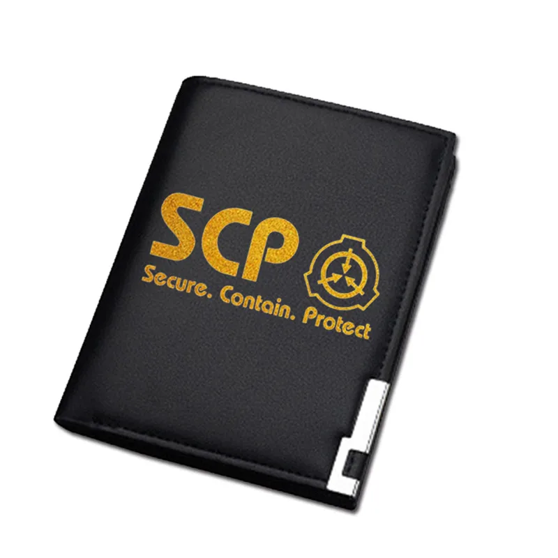 SCP тональный Золотой принт из искусственной кожи короткий бумажник на подарок Портмоне кошелек для мужчин SCP ID Card Holder женский клатч
