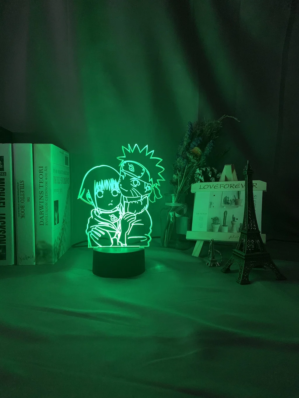 Naruto e Hinata Nightlight para o Dormitório Sala de Estudo Conduziu a Lâmpada da Noite Luz da Noite Uzumaki Hyuga Colorido Decoração Usb Lâmpada 3d 4 Luzes noturnas