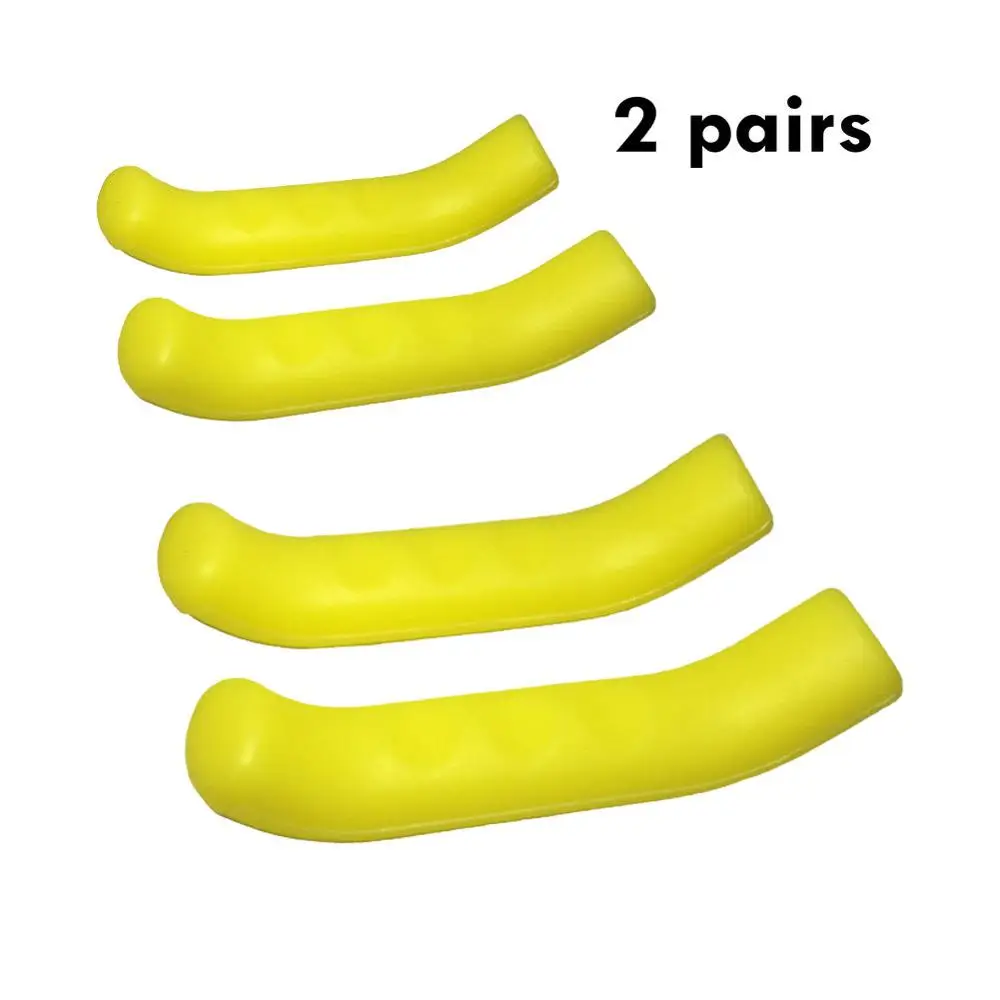 2 pairs Yellow Аксессуары для велосипеда, велосипедная Тормозная ручка, силиконовый чехол для mtb велосипеда, велосипедный руль, защитный чехол, противоскользящий велосипедный протектор - Цвет: 2 pairs Yellow