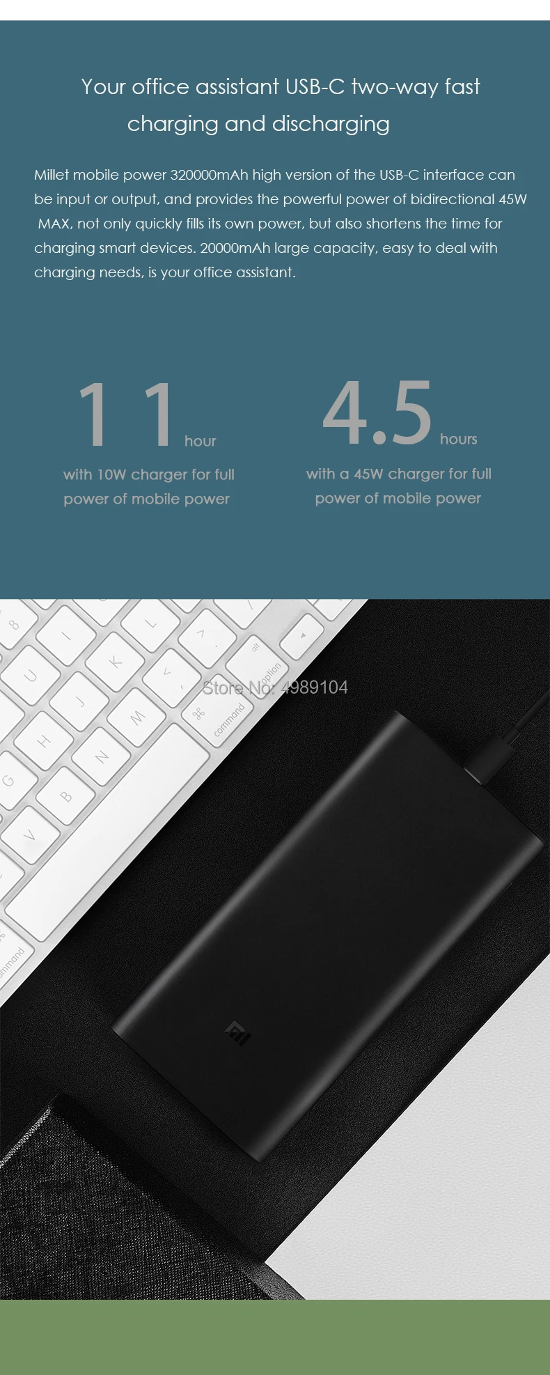Xiao mi 20000 мАч power Bank 3 mi power bank PLM07ZM двойной USB выход USB-C 45 Вт двухстороннее быстрое зарядное устройство Расширенный аккумулятор