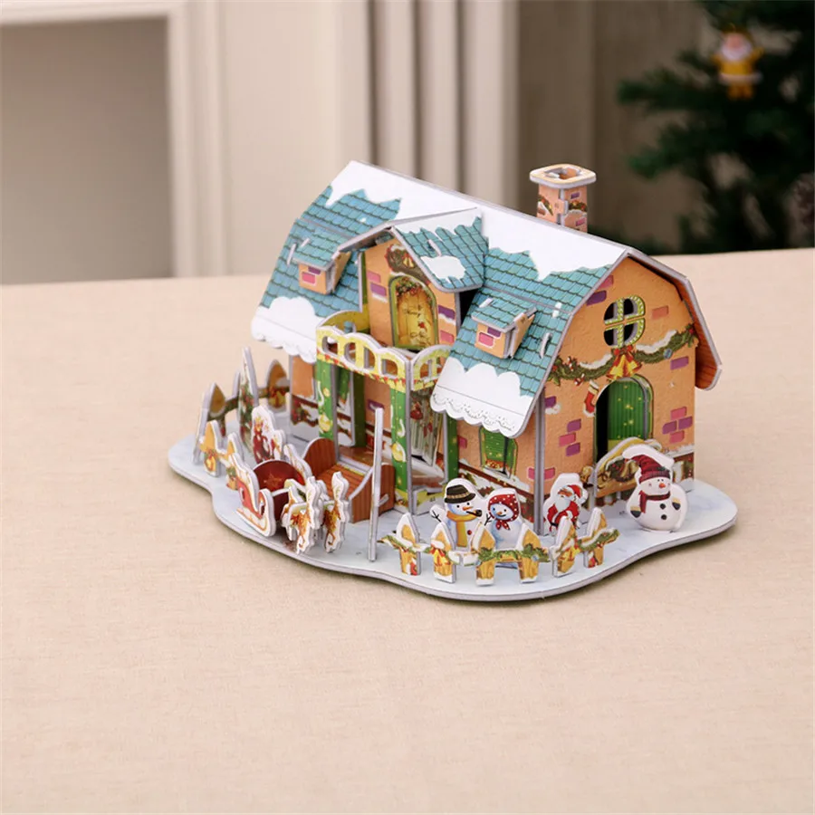 3 Рождественский дом DIY рождественские украшения для дома Navidad рождественское Рождество орнамент Новогодний детский подарок - Цвет: 3