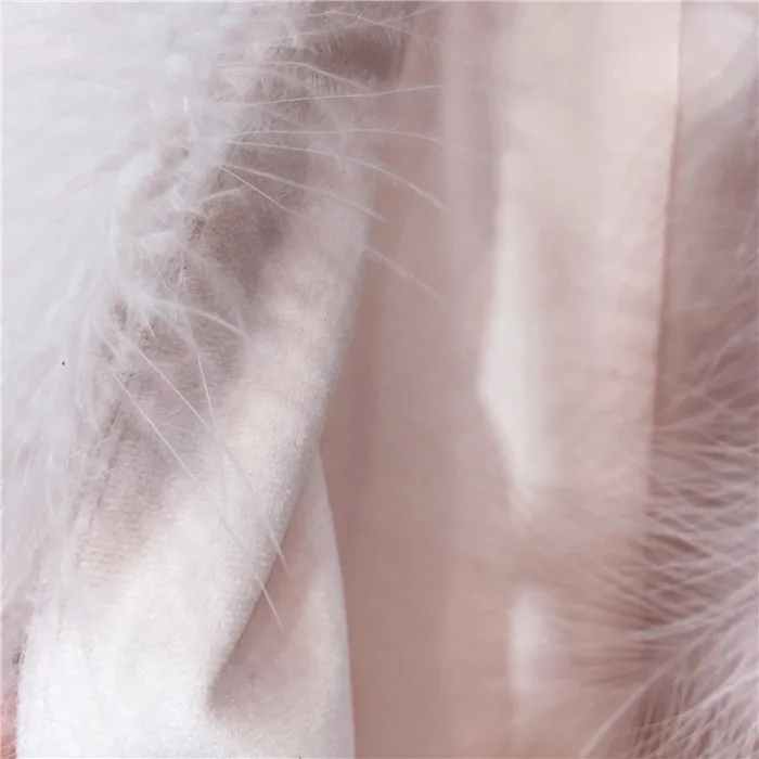 Блестящие Блестки кисточкой для женщин натуральный мех пальто из натурального страуса перо мех зимняя теплая куртка розовый