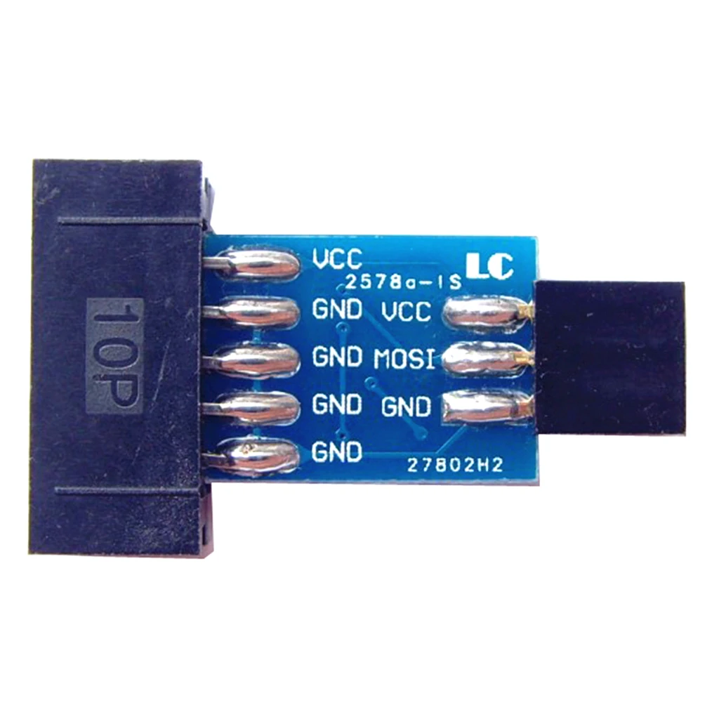 10 Pin до 6 Pin плата адаптера M/F для AVRISP USBASP STK500 черный синий