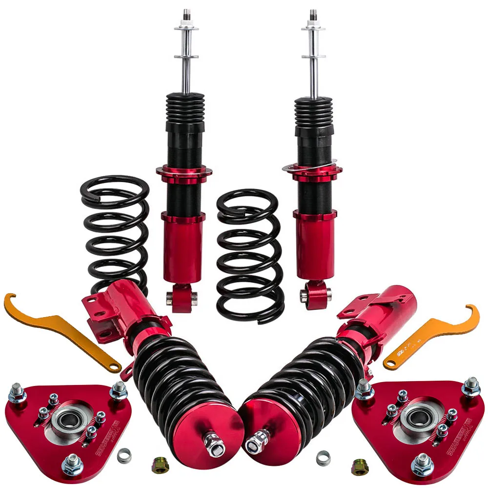 Adjustable Height Struts 4PCS Coilover +2PCS camber plate for Toyota