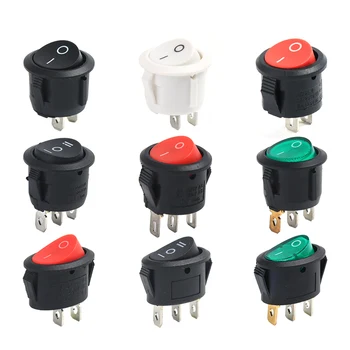 

KCD1-105 Round Boat Rocker Switch Black Power Switch Push Button Switch Black White