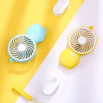

Cartoon Yellow Duckling Penguin Small Fan Outdoor Portable USB Charging Mini Fan Mute Second Gear Power Fan