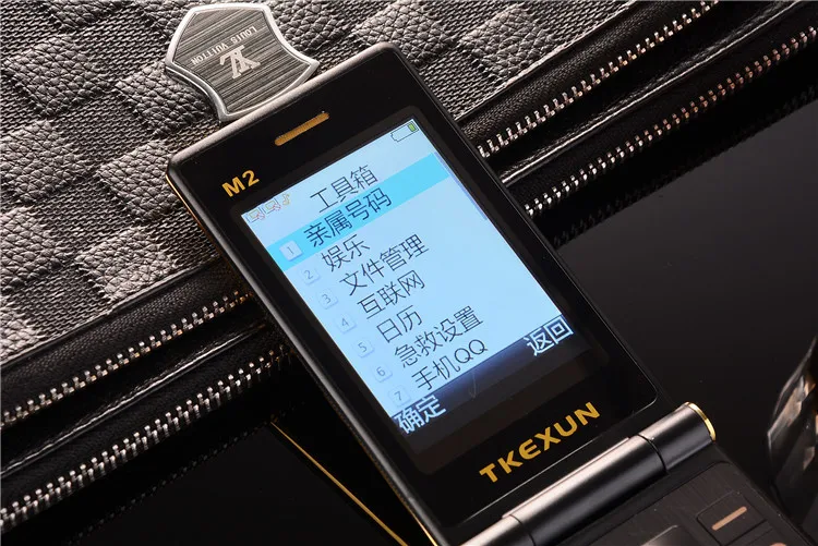 TKEXUN M2 флип металлический корпус телефон 3,0 почерк экран мобильный телефон раскладушка двойной экран большая батарея большая клавиатура