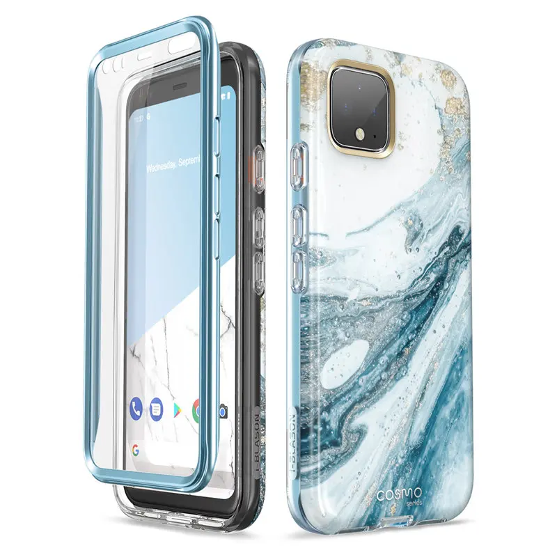 Фоточехол для Google Pixel 4 чехол 5 7 дюйма (2019) Cosmo полноразмерный блестящий Мраморный бампер со встроенным