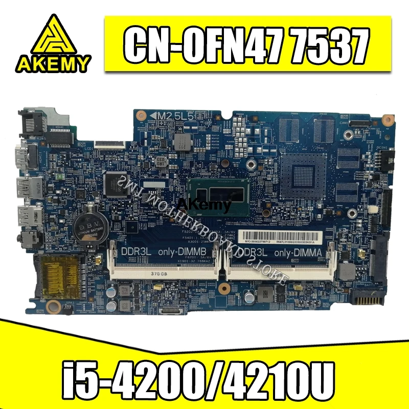 Akemy 12311-1 I5-4200/4210U для DELL INSPIRON 15 7537 15R 7537 Материнская плата ноутбука KJ7NX 0K58JN K58JN ПРБ: KWC14