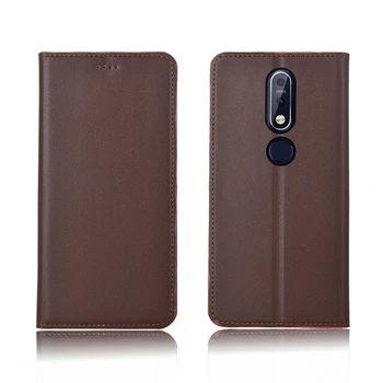 

Genuine Leather magnetic flip case card slot holder for Nokia 7.1 Plus case for Nokia 7.1 phone case funda standing leather case