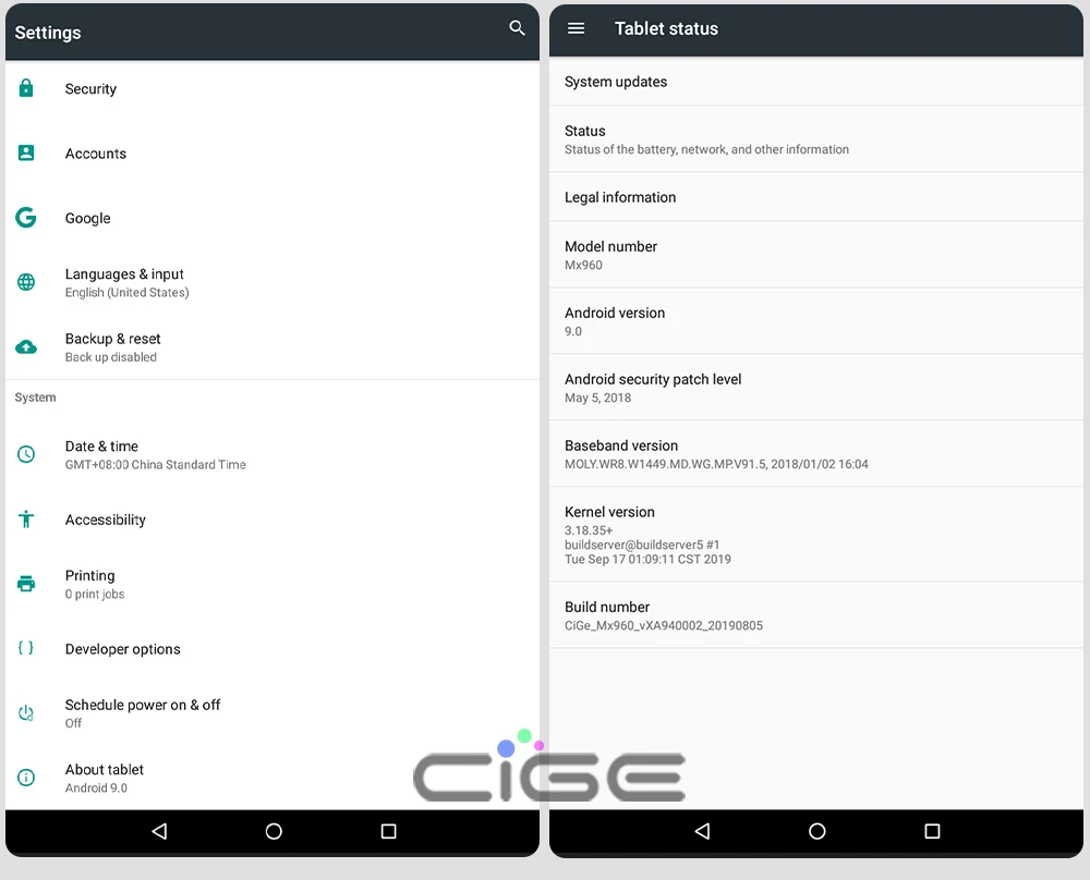 CIGE Mx960, 10,1 дюймов, планшетный ПК, Android 9,0, 6 ГБ ОЗУ+ 128 Гб ПЗУ, четыре ядра, ips, WiFi, gps, планшеты, мобильный телефон, вызов, sim-карта, 10, 9