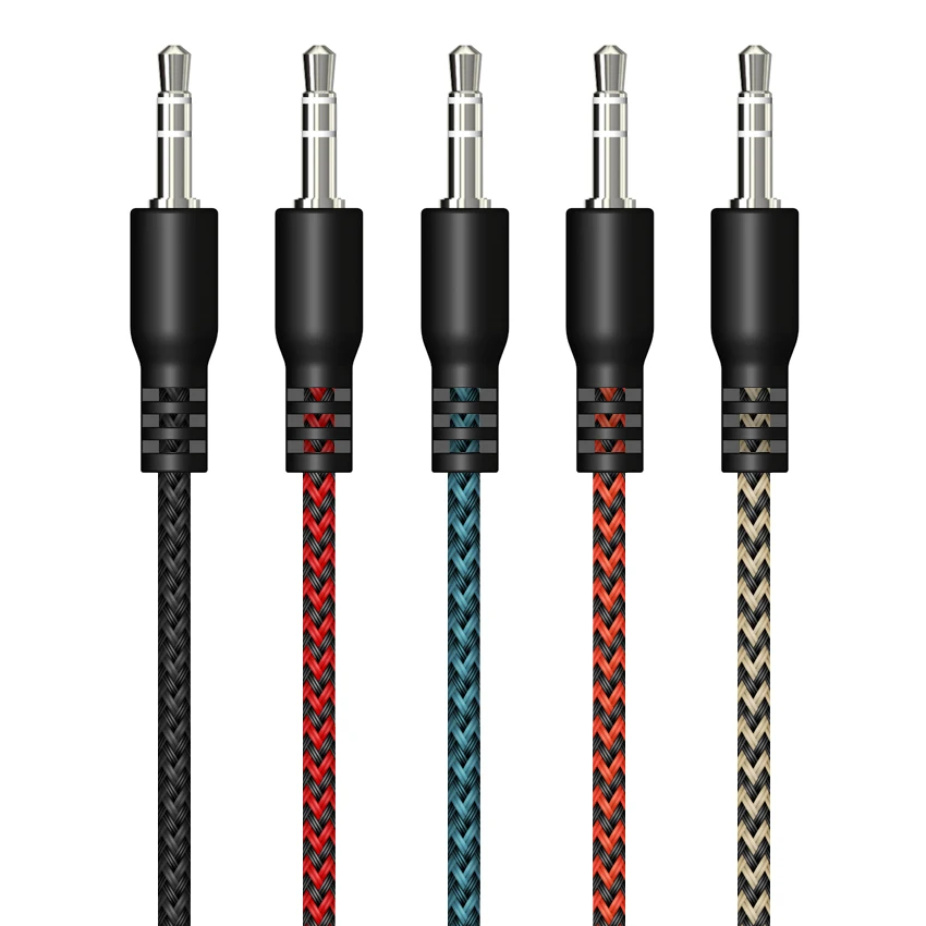 Aux Cable Speaker Braid Wire Jack Audio Cable for Car Headphone Adapter Jack 3 5 Mm Speaker Cable for Microphone MP4 300pcs lot