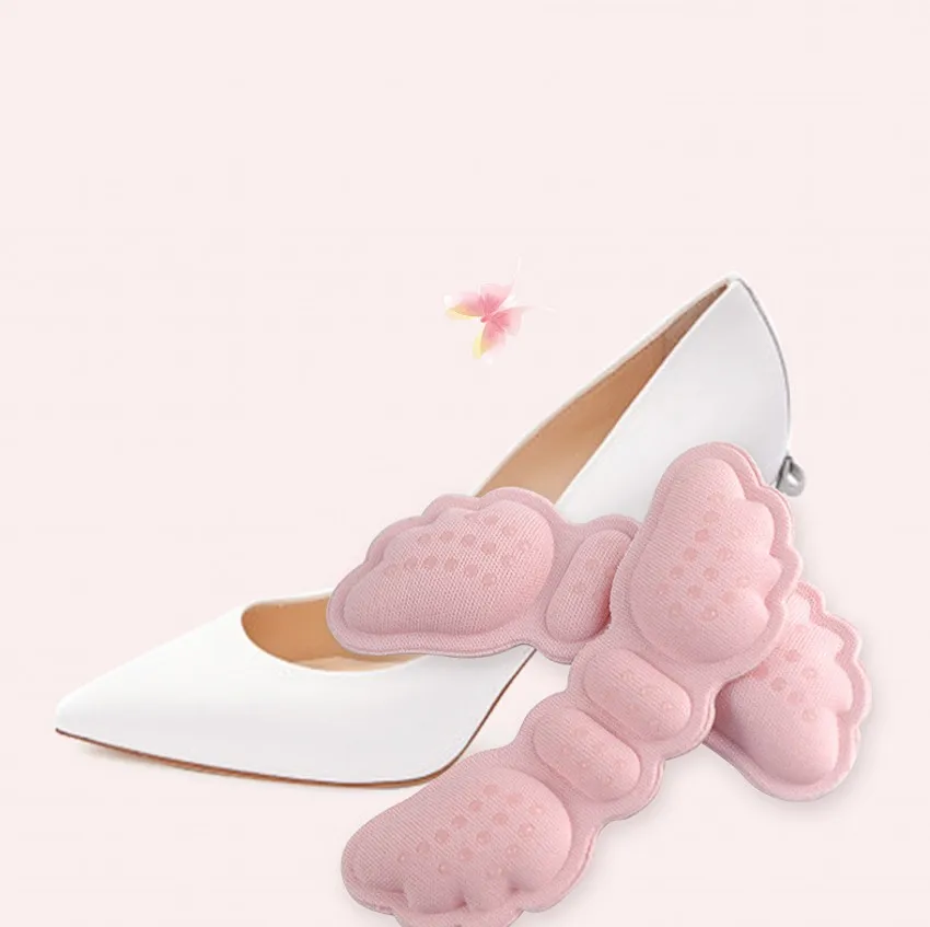 1Pair High Heel Insoles Butterfly Adjust Size Heel Liner Grips Protector Sticker Pad Foot Care Anti Keep Abreast Pads