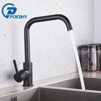 

Black/Brushed nickel Kitchen Faucet 360 Degree Rotating kitchen sink faucets crane Simple design Cold Hot water Mixer Tap