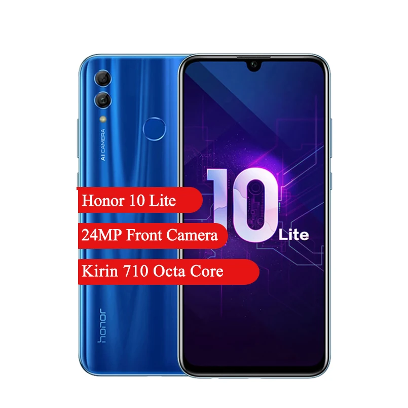 Смартфон HONOR 10 Lite 6 21 дюйма FHD Восьмиядерный Kirin 710 фронтальная камера 24 МП 3 + 128 ГБ 3400