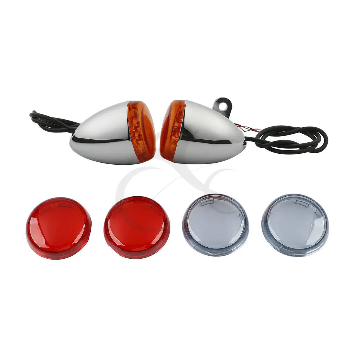 Motorcycle Turn Signals Lights &amp Bracket Chrome For Harley Dyna Wide Super Glide Fat Bob FXDF FXDB FXDWG FXD |