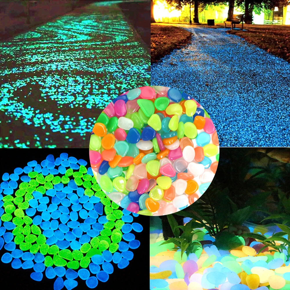 Colorful Glow in The Dark Pebbles Indoor Outdoor Garden Stones For Decoration
