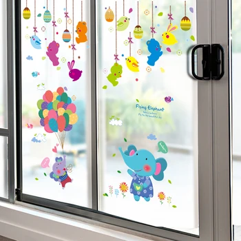 

[SHIJUEHEZI] Balloons Animals Wall Stickers PVC Material DIY Drop Ornament Wall Decals for Kids Rooms Baby Bedroom Decoration