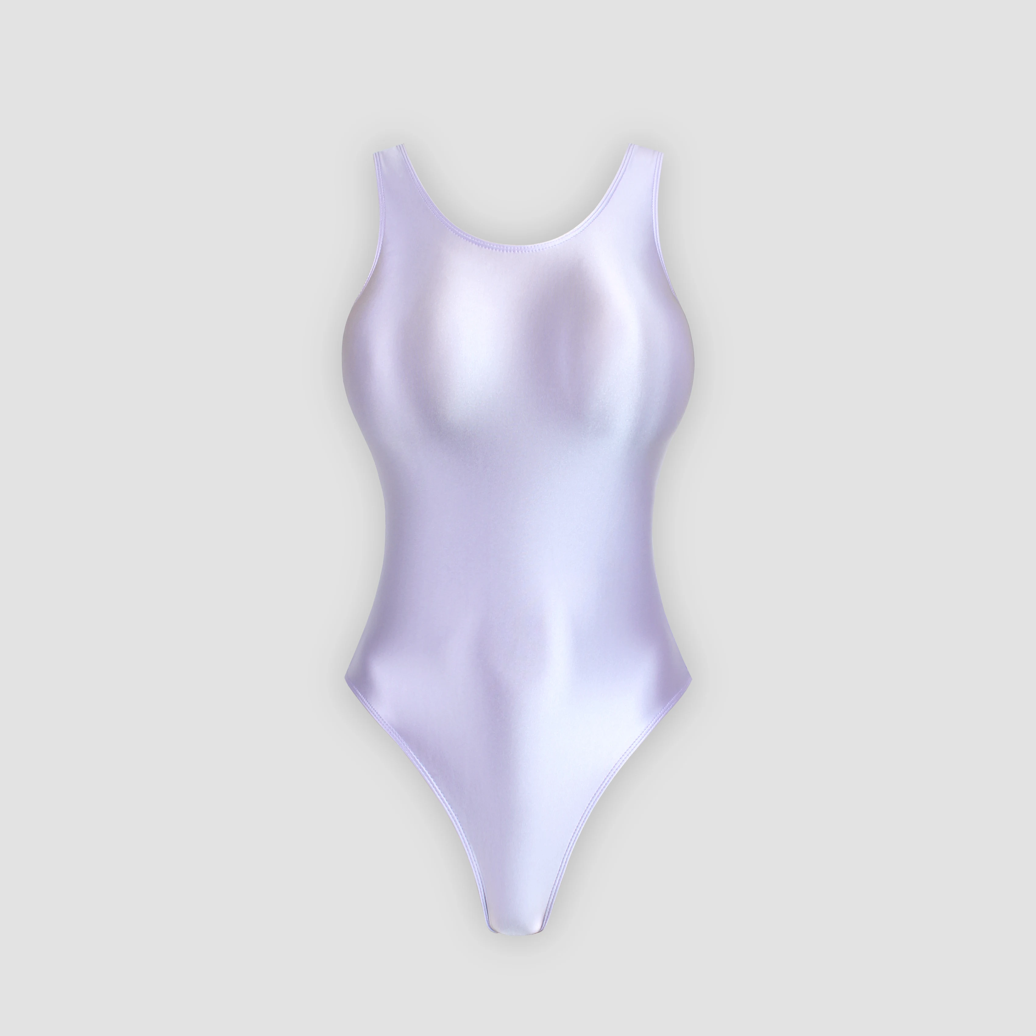 XCKNY Satin Glossy Leotards One Piece swimsuit Sexy High-Cut Bikini Thong Bodysuit