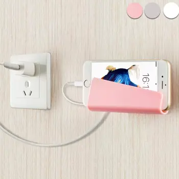

Creative Mobile Phone Charging Holder Bracket Sticky Wall Stand Mount Charger Phone Holder For iPhone Huawei Xiaomi AC889