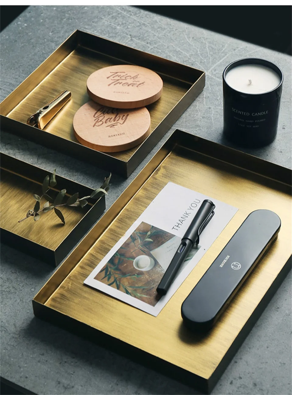 Gold Storage Trays Nordic Metal Food Fruit Plate Desktop Makeup Organizer Jewelry Dish Vintage Home Decor Party Decoration Tray