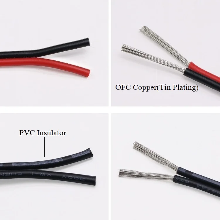 2 м 2Pin провода 28 26 24 22 20 Awg Луженая медь кабель ПВХ изолированный Электрический светодиодный кабель удлинитель Соединительный шнур Белый Черный Красный UL2468