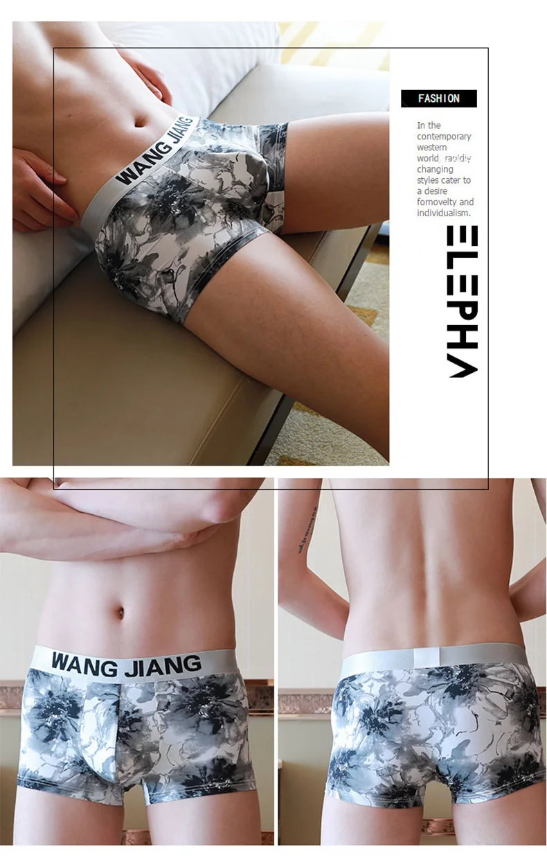 WJ, мужское нижнее белье, Calzoncillos Hombre, боксеры с принтом, сексуальное мужское нижнее белье, Ropa, для дома, Hombre, хлопковое Мужское нижнее белье