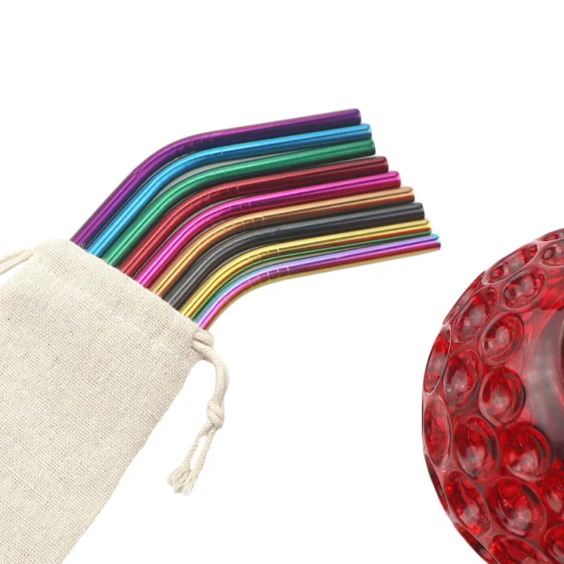 Красочные многоразовые для питья соломы Высокое качество 304 Нержавеющая сталь