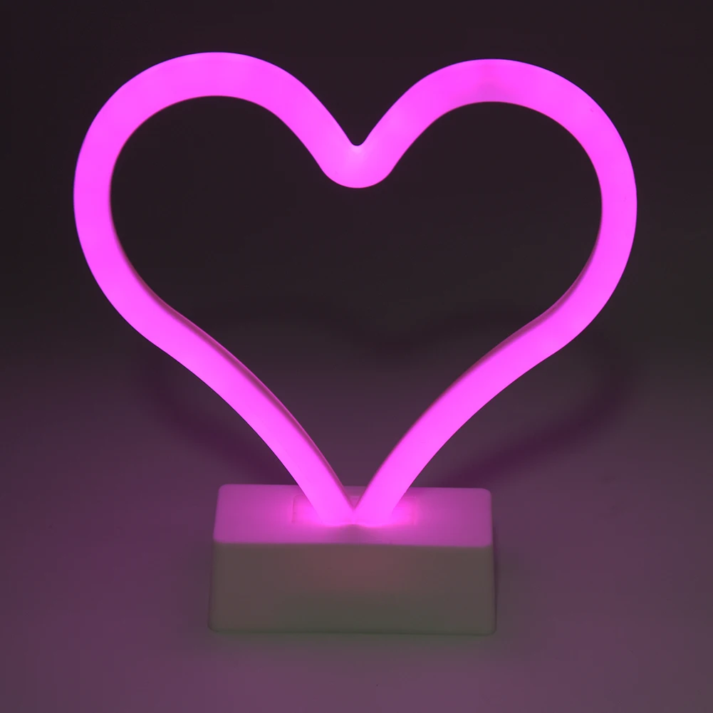 Heart Shape Настенный неоновый свет светильник комната стены на день рождения светодиодный неоновый светильник Искусство настенные декоративные настольные лампы для вечерние Бар Декор витрину слова неоновые знаки - Мощность в ваттах: Heart Shape