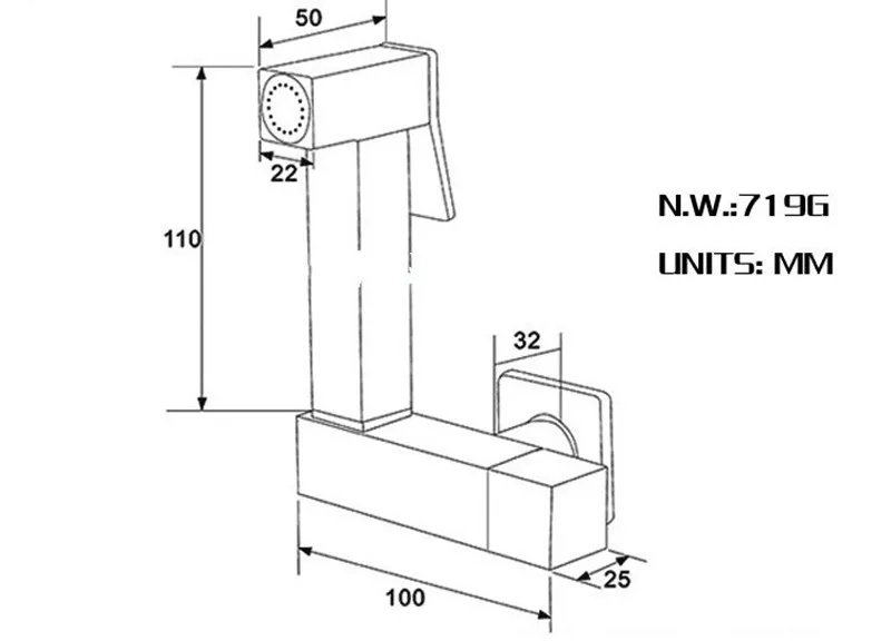 Preise Tuqiu Bidet Wasserhahn Solide Messing Wasser Ecke Ventil Bidet armaturen Funktion quadrat Hand Dusche Kopf Tap Kran 90 Grad Schalter