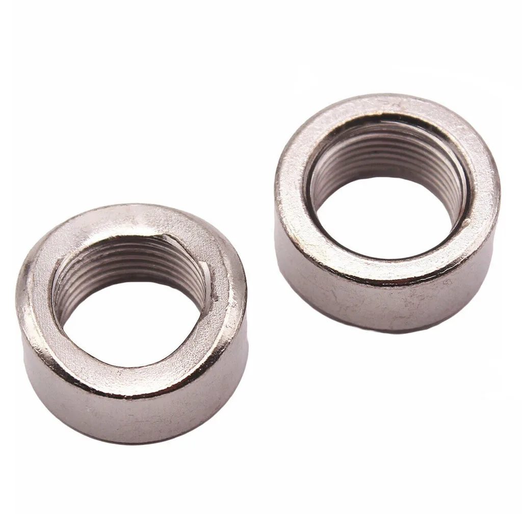 2 Pieces Stainless Steel O2 Oxygen Sensor Exhaust Bung Nut M18x1.5mm Threads