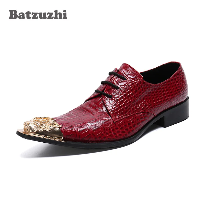 

Batzuzhi Luxury Male Formal Party Oxfords Shoes Men Italian Type Formal Leather Shoes Pointed Toe Lace-up Chaussure Homme