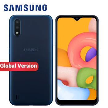 Перейти на Алиэкспресс и купить Глобальная версия смартфона Samsung Galaxy A01, мобильный телефон с двумя SIM-картами, 2 Гб ОЗУ 16 Гб ПЗУ, 5,7-дюймовый экран, 13 МП, FM-радио, 3000 мАч, 4G