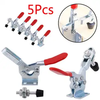 

5pcs GH-225-D Toggle Clamp Quick Release Hand Clip Tool Horizontal 227Kg Holding Capacity Fixture Clamps