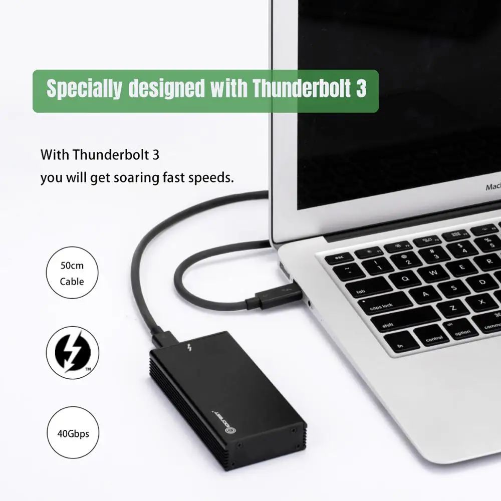  Carcasa certificada con iocreest de 3 40Gbps a NVMe m2 SSD para ordenador portátil de sobremesa