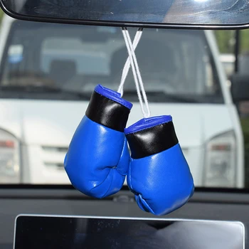 

1 Pair Car Boxing Gloves Mirror Hanging Leather Pendant in Car Interior Accessories For Car Auto Auto Decorations Cool Ornaments