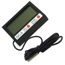 Two buttons Digital Thermometer No battery Assembly Black Auto Display