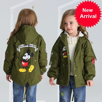 

Boys Baby Girls Children Hooded Coat Jacket Winter Fleece Velvet Outfits Kids Windbreaker Miki Mouse Clothes For 2 3 4 5 6 Years
